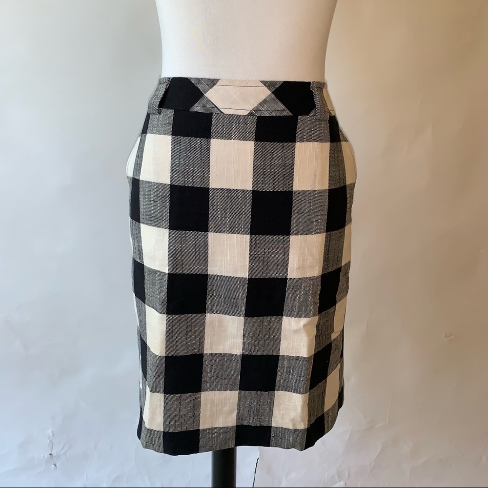 Talbots checked pencil skirt